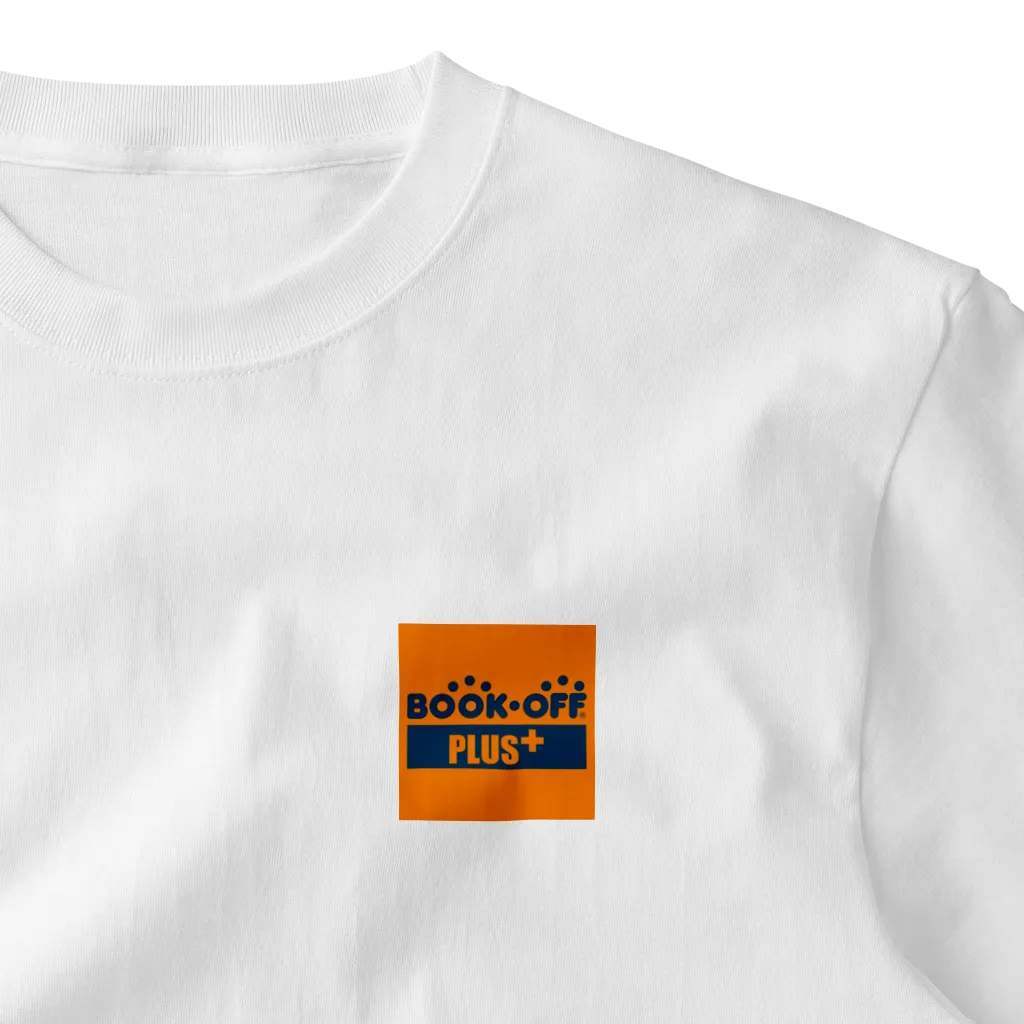 ワンポイントTシャツ BOOKOFF PLUS ロゴ(紺×オレンジ)