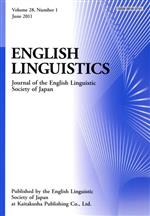 英文 ENGLISH LINGUISTICS Journal of the English Linguistic Society of Japan-(Volume 28 Number 1)